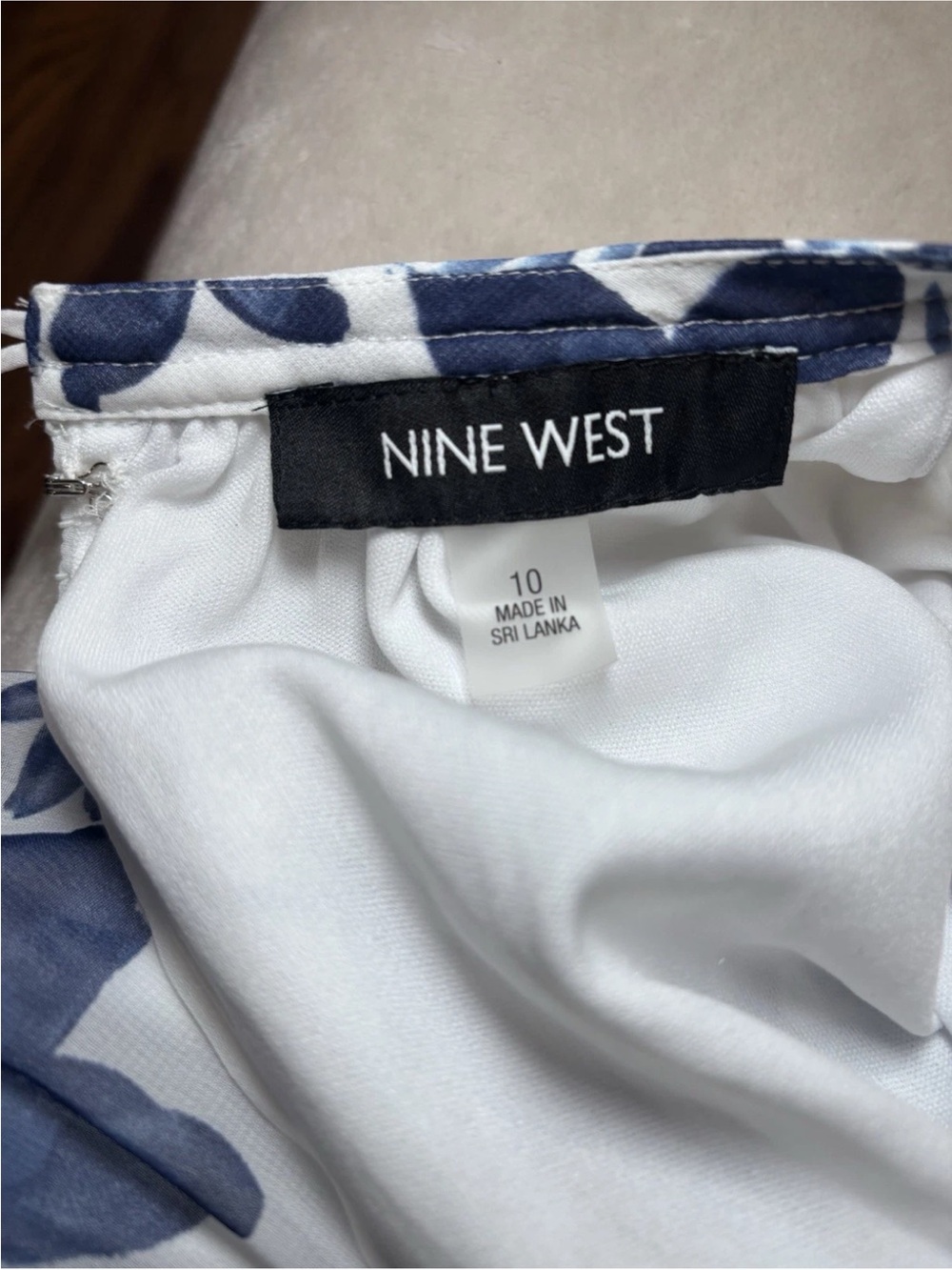 Nine West Blue White Floral Maxi Dress Size 10 Halter Summer - Picture 6 of 6